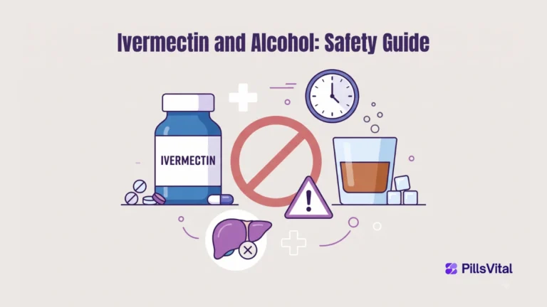 Ivermectin and alcohol safety guide showing medication and drinking precautions